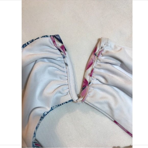 NEW Frankie's Bikinis 'India' Bandeau Top Floral-Stripe [SZ Medium‎ ] - Picture 9 of 11